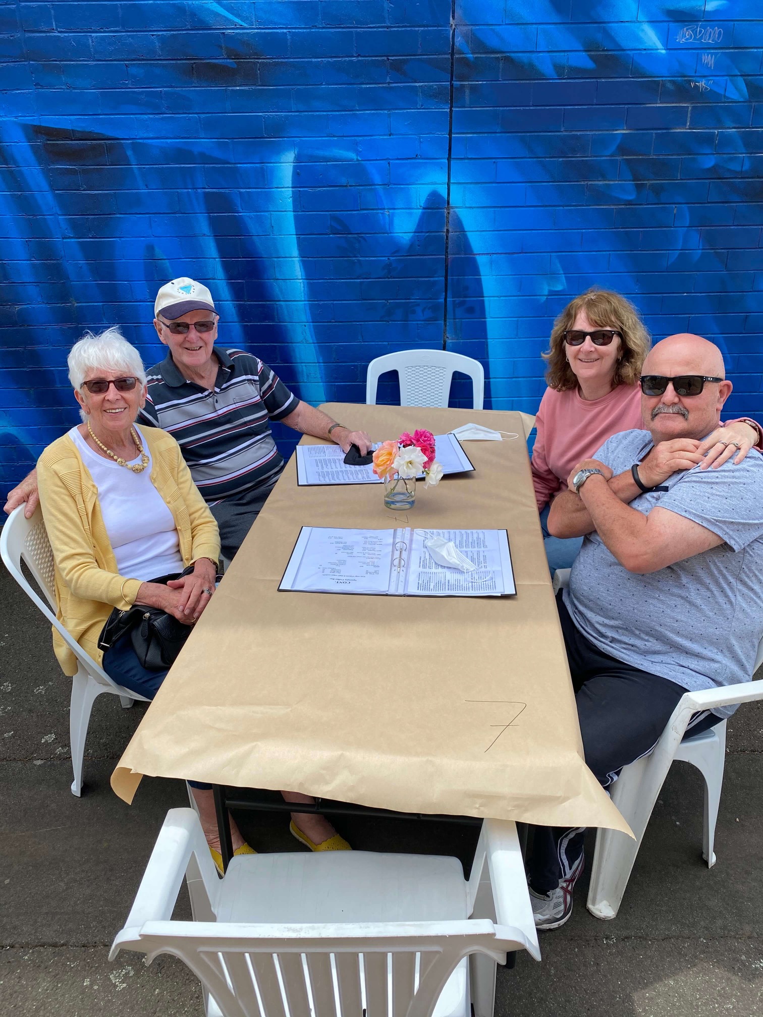 Family enjoys Outdoor Dining Initative along Church Street Laneway