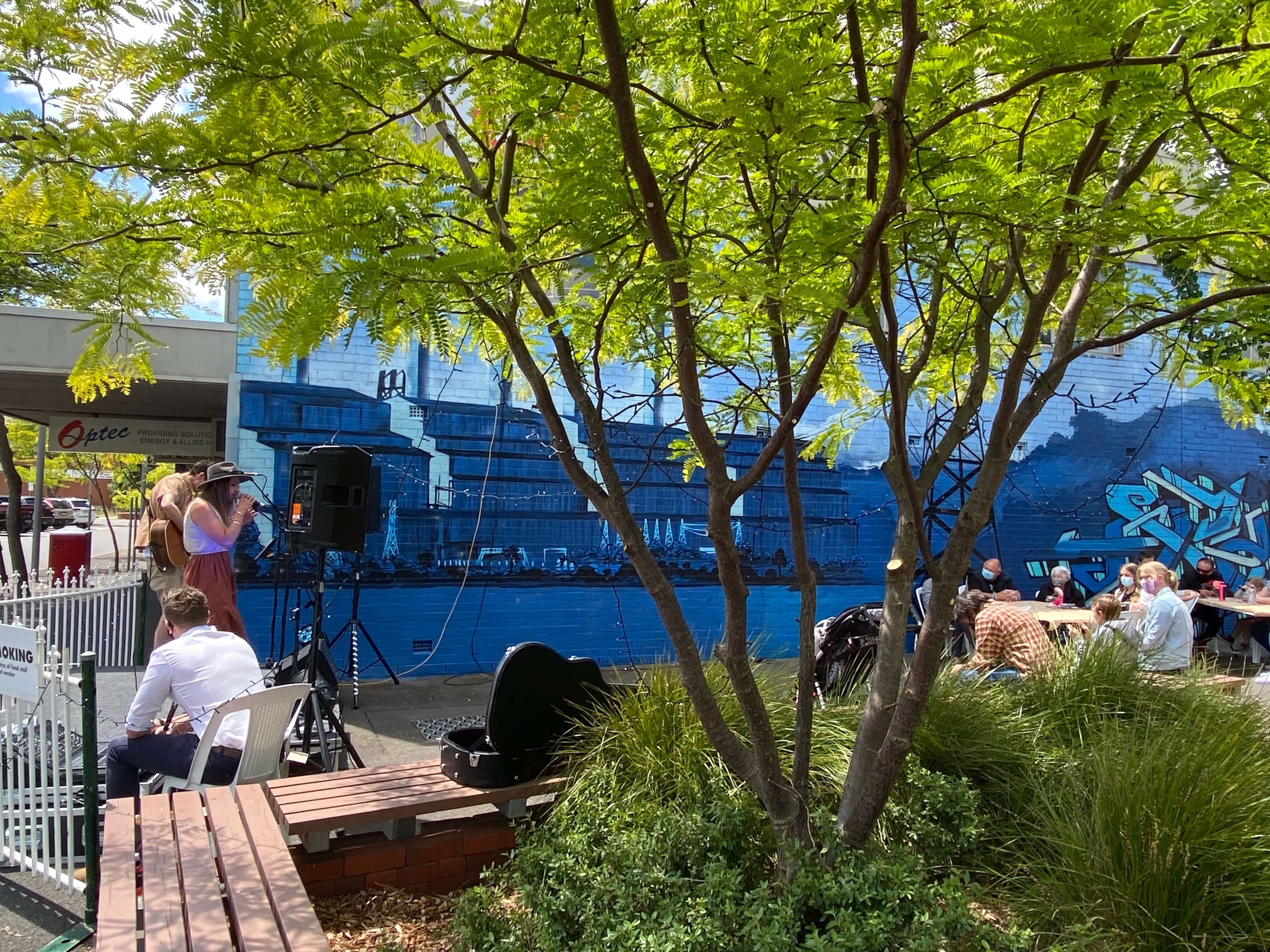 Music performance at Church Street Outdoor Dining Initiative October 2020